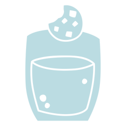 Milk and cookie glass cut out PNG Design