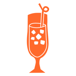 Cocktail glass with straw cut out PNG Design