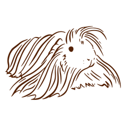 Guinea pig long hair doodle PNG Design