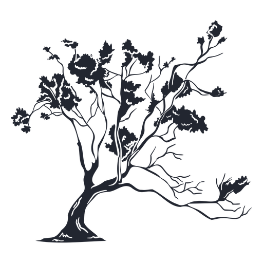 Crooked tree cut out PNG Design