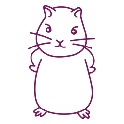 Angry cute hamster stroke PNG Design