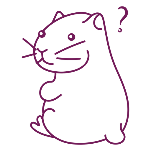 Sitting hamster stroke with question sign