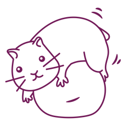 Hamster cute in rock stroke PNG Design