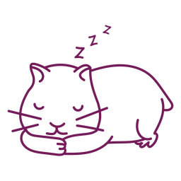 Sleeping cute hamster stroke PNG Design
