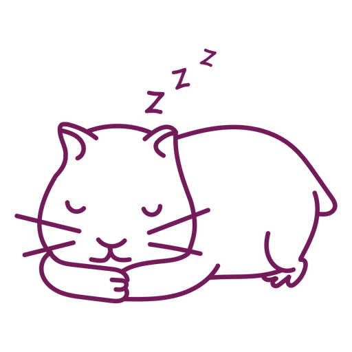 Sleeping cute hamster stroke PNG Design