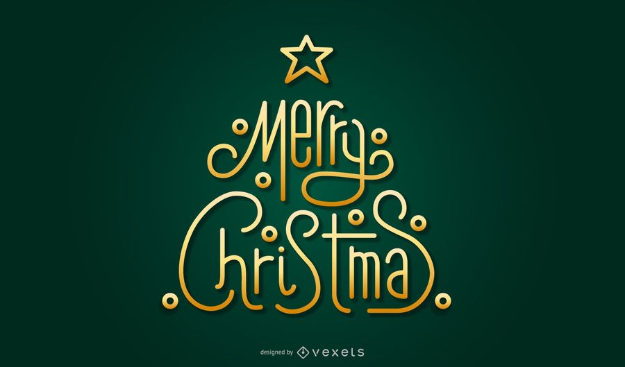 Gold Christmas Tree Lettering elements Gold Christmas Tree Lettering elements