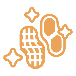 Sparkly peanuts color stroke PNG Design