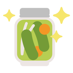 Sparkly pickle jar flat PNG Design