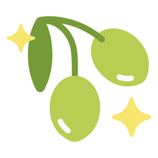 Sparkly olives flat PNG Design
