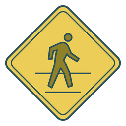 Crossing sign color stroke Transparent PNG