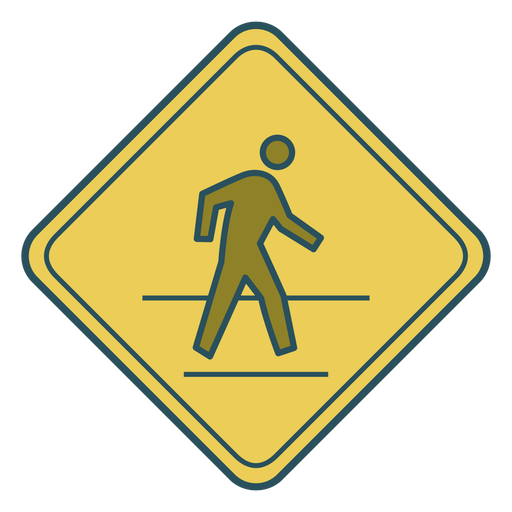 Crossing sign color stroke PNG Design