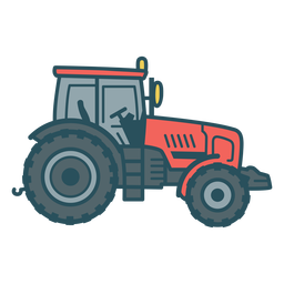 Red tractor color stroke Transparent PNG