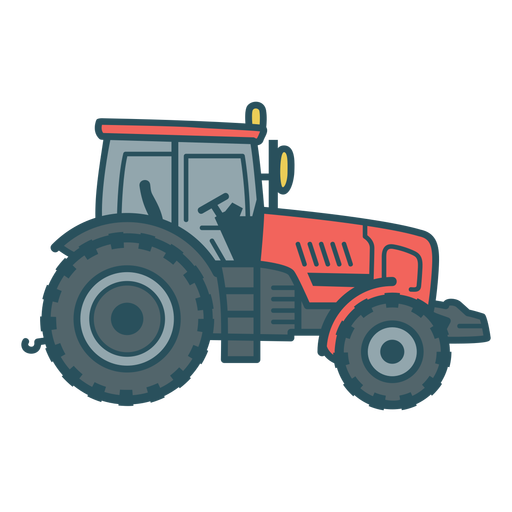 Red tractor color stroke PNG Design