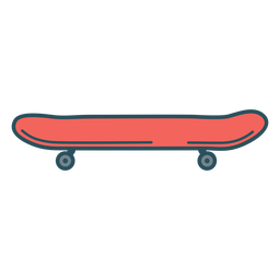 Skateboard side view color stroke PNG Design