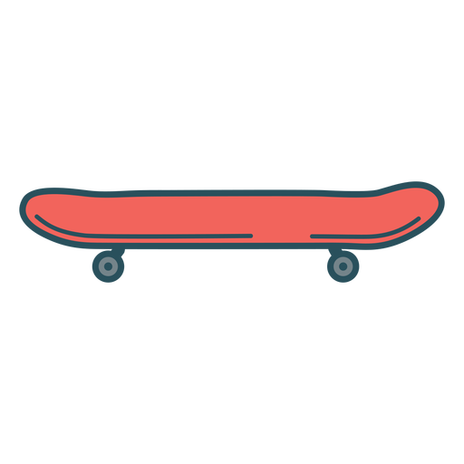 Skateboard Side View Color Stroke PNG & SVG Design For T-Shirts