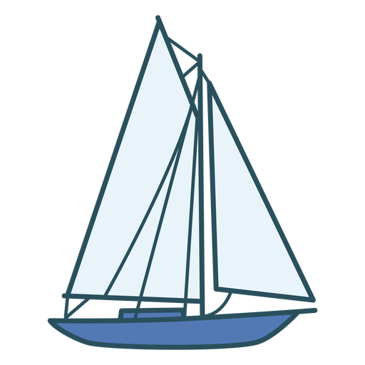 Sailboat vessel color stroke PNG Design