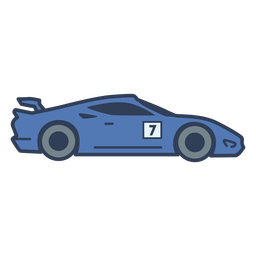 Blue race car color stroke Transparent PNG