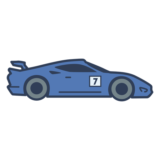 Blue race car color stroke PNG Design