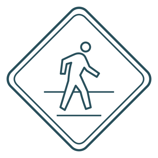 Passerby walking sign stroke