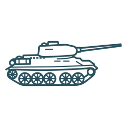 Military tank stroke PNG Design