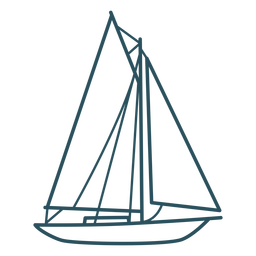 Sailboat vessel stroke PNG Design