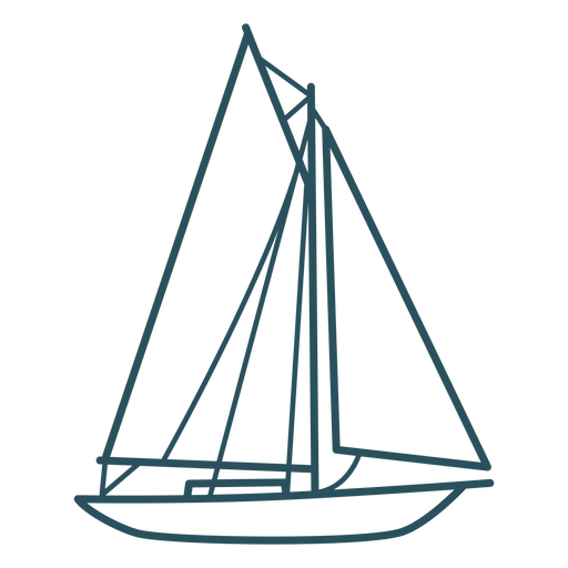 Sailboat vessel stroke PNG Design
