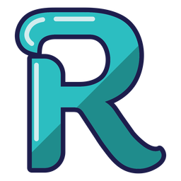 Curly R glossy alphabet Transparent PNG
