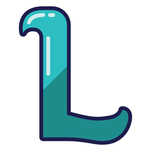 Curly L glossy alphabet PNG Design