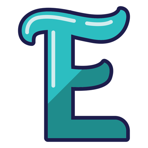 Curly E glossy alphabet PNG Design