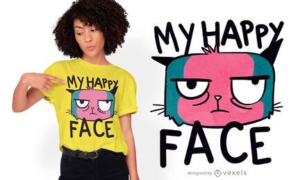 Angry cat face animal cartoon t-shirt design