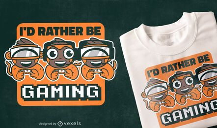 Gaming monkeys cartoon t-shirt design
