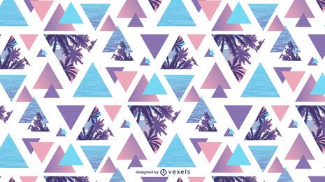 Diseño de patrón de palmera de verano geométrico