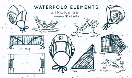 Waterpolo sport equipment stroke set