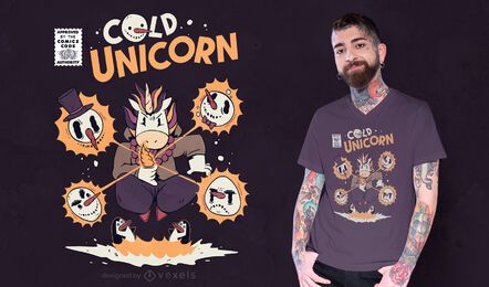 Einhorn Schneemänner magisches T-Shirt Design