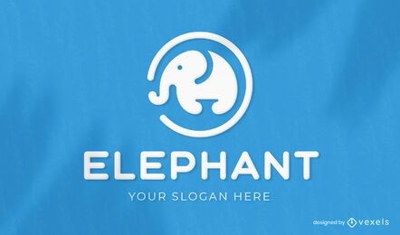 Diseño de logotipo recortado animal elefante