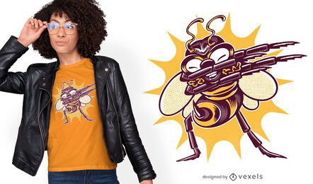 Design engraçado de t-shirt com insetos de abelha