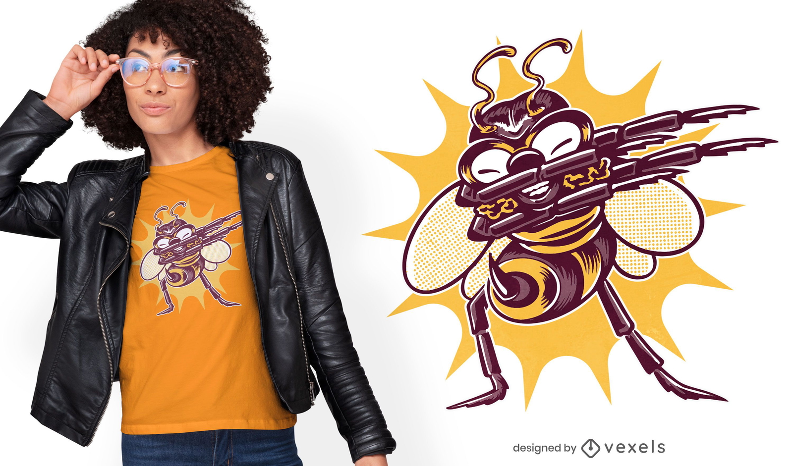 Funny bee bug dabbing t-shirt design