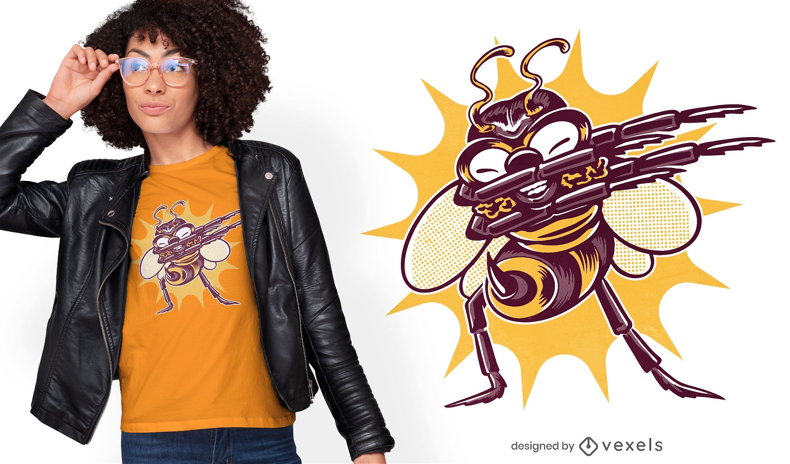 Lustiges T-Shirt-Design mit Bienenkäfer-Tupfen