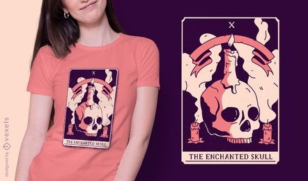 Skull mystical tarot card t-shirt design