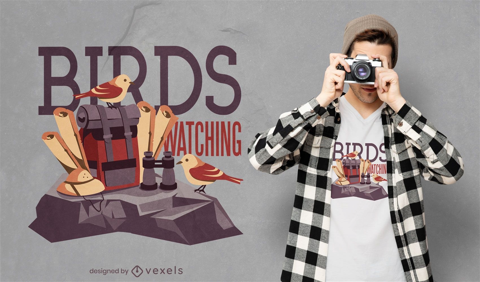 T-Shirt-Design für Vogelbeobachtung