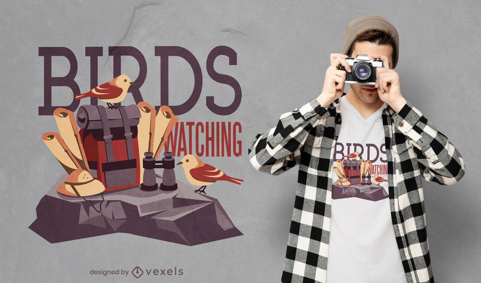 T-Shirt-Design für Vogelbeobachtung