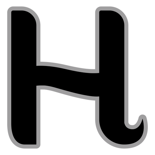 Curly H flat alphabet PNG Design