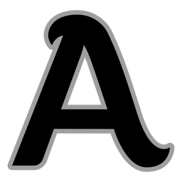 Curly A flat alphabet PNG Design