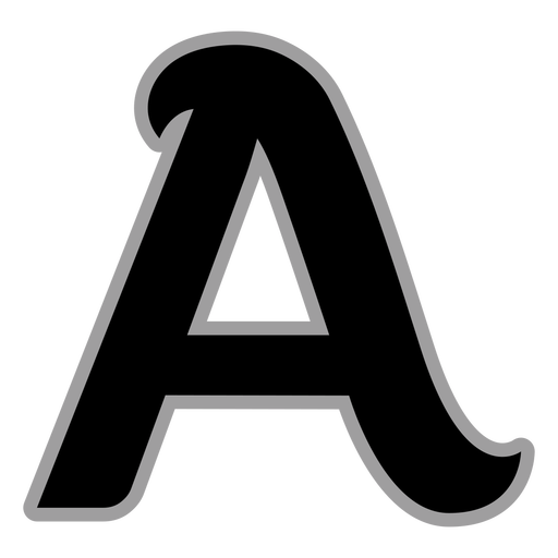 Curly A flat alphabet PNG Design
