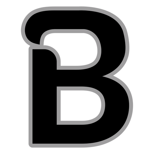 Curly B flat alphabet PNG Design