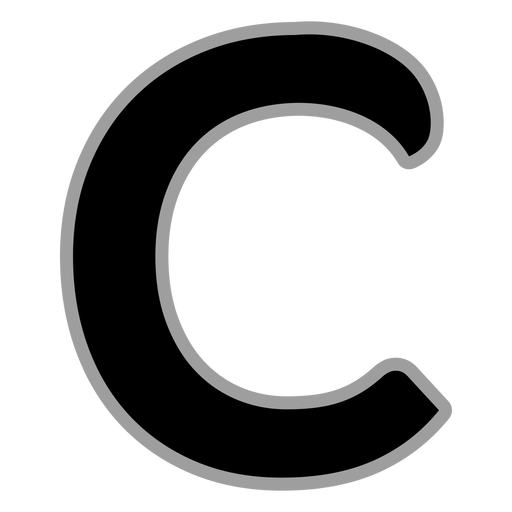 Curly C flat alphabet