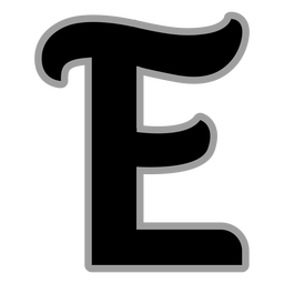 Curly E flat alphabet PNG Design Transparent PNG