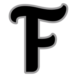 Curly F flat alphabet Transparent PNG