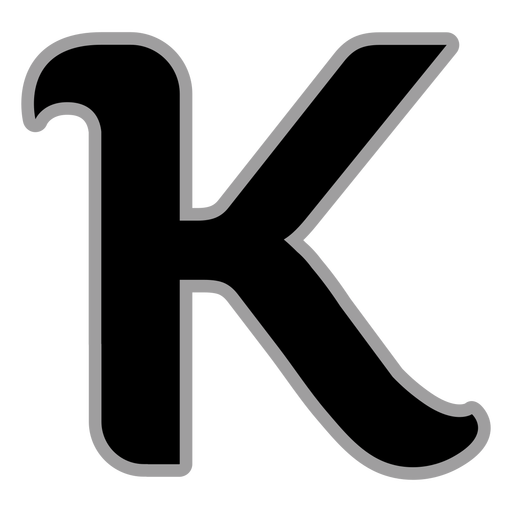 Curly K flat alphabet PNG Design