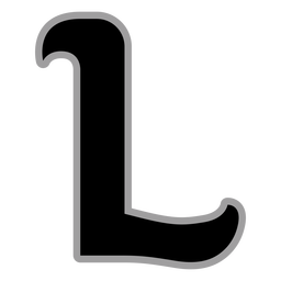 Curly L flat alphabet PNG Design
